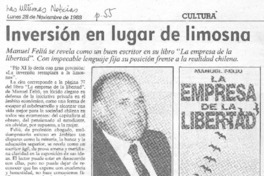 Inversión en lugar de limosna : [artículo]
