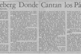 El iceberg donde cantan los pájaros  [artículo] Luis Vargas Saavedra.