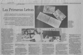 Las primeras letras  [artículo] María Soledad Dalbosco.
