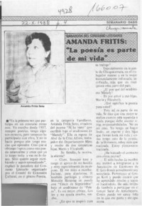 Amanda Fritis, "La poesía es parte de mi vida"  [artículo].
