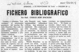 Fichero bibliográfico  [artículo] Carlos René Ibacache.