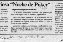 Estrenan misteriosa "Noche de Póker"  [artículo].
