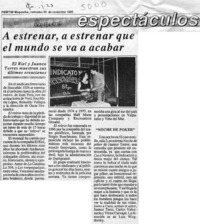 A estrenar, a estrenar que el mundo se va a acabar  [artículo].