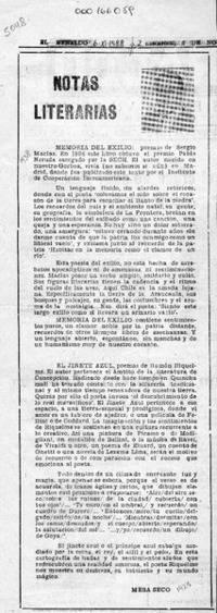 Notas literarias  [artículo] Mesa Seco.