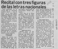 Recital con tres figuras de las letras nacionales  [artículo].