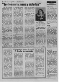 "Soy feminista, mamá y dictadora"