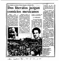 Dos literatos juzgan comicios mexicanos  [artículo].