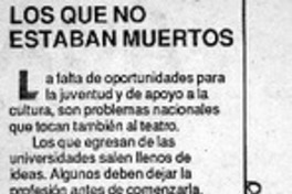 Los que no estaban muertos  [artículo] Sergio Madrid.