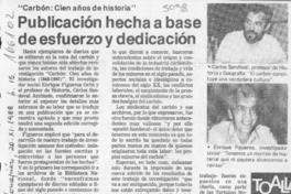 "Carbón, cien años de historia" publicación hecha a base de esfuerzo y dedicación  [artículo].