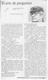 El arte de preguntar  [artículo] Marino Muñoz Lagos.