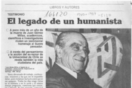 El legado de un humanista  [artículo] Jaime Quezada.