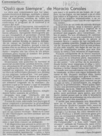 "Ojalá que siempre", de Horacio Canales