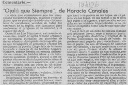 "Ojalá que siempre", de Horacio Canales