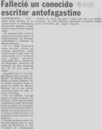 Falleció un conocido escritor antofagastino