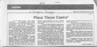 Plaza "Oscar Castro"  [artículo] Héctor González V.