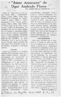 "Amor araucano" de Oger Andrade Flores  [artículo] Darío de la Fuente D.