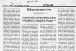 Balmaceda en escena  [artículo] Jorge Edwards.
