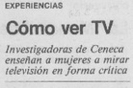 Cómo ver TV