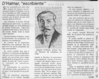 D'Halmar, "escribiente"  [artículo] G. A. M.