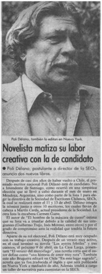 Novelista matiza su labor con la de candidato