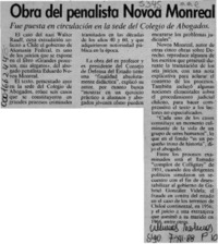 Obra del penalista Novoa Monreal  [artículo].