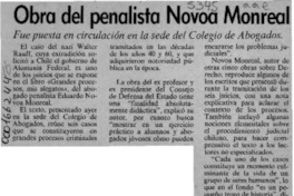 Obra del penalista Novoa Monreal  [artículo].