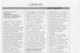 Iglesia, política y sociedad