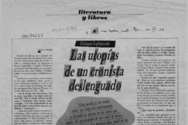 Las utopías de un cronista deslenguado  [artículo] Luisa Ulibarri.