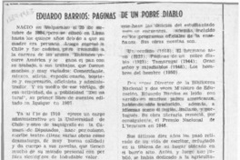 Eduardo Barrios, páginas de un pobre diablo  [artículo] L. E. Rojas.