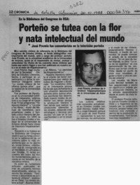 Porteño se tutea con la flor y nata intelectual del mundo  [artículo].