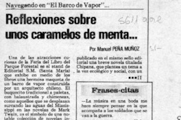 Reflexiones sobre unos caramelos de menta  [artículo] Manuel Peña Muñoz.