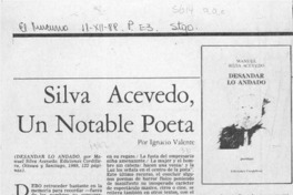Silva Acevedo, un notable poeta