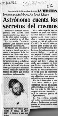 Astrónomo cuenta los secretos del cosmos  [artículo].