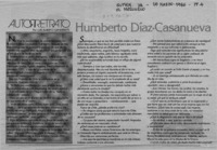 Humberto Díaz-Casanueva, "Siento admiración por los mendigos"  [artículo] Luis Alberto Ganderats.