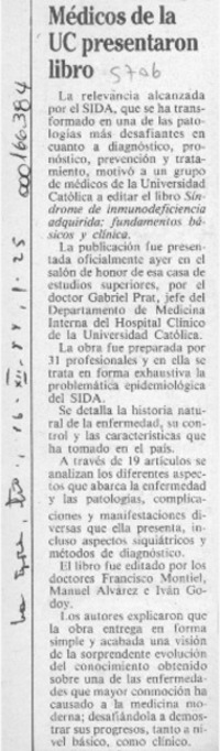 Médicos de la UC presentaron libro  [artículo].