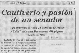 Cautiverio y pasión de un senador  [artículo] G. Angelcos.