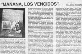 "Mañana, los vencidos"  [artículo] Jaime Hales Dib.