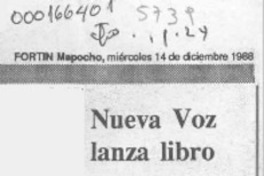 Nueva Voz lanza libro  [artículo].