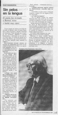 Sin pelos en la lengua  [artículo] Ignacio de Ubeda.