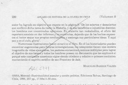 Ossa, Manuel  [artículo] Marciano Barrios Valdés.