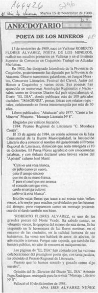 Poeta de los mineros  [artículo] Ana Iris Alvarez Núñez.