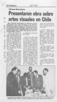 Presentaron obra sobre artes visuales en Chile  [artículo].