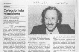 Coleccionista reincidente  [artículo] Guillermo Blanco.