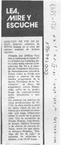 Diálogo de fin de siglo  [artículo].