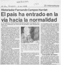 El País ha entrado en la vía hacia la normalidad  [artículo].