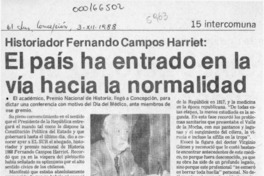 El País ha entrado en la vía hacia la normalidad  [artículo].
