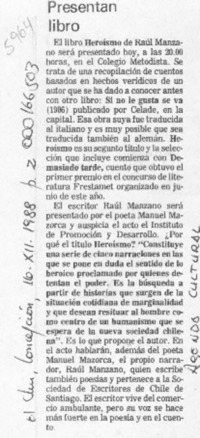 Presentan libro  [artículo].