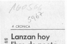 Lanzan hoy libro de poeta Carlos León  [artículo].