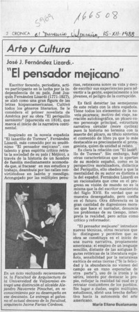 "El pensador mejicano"  [artículo] María Eliana Bustamante.