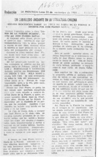 Un Caballero andante en la literatura chilena  [artículo].